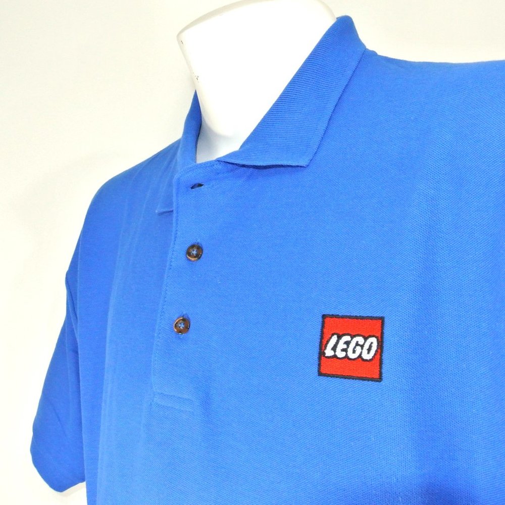 LEGO Legoland Employee Uniform Polo Shirt Blue NEW Size L Large